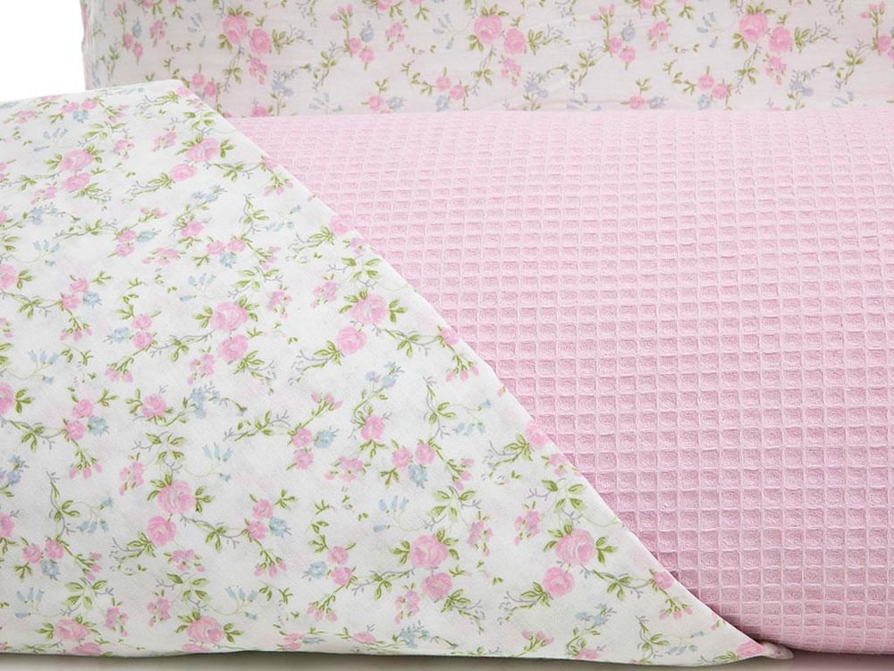 Petit Roses  Cu imprimeu Pentru o persoana  SET CUVERTURĂ 150x220 cm Roz