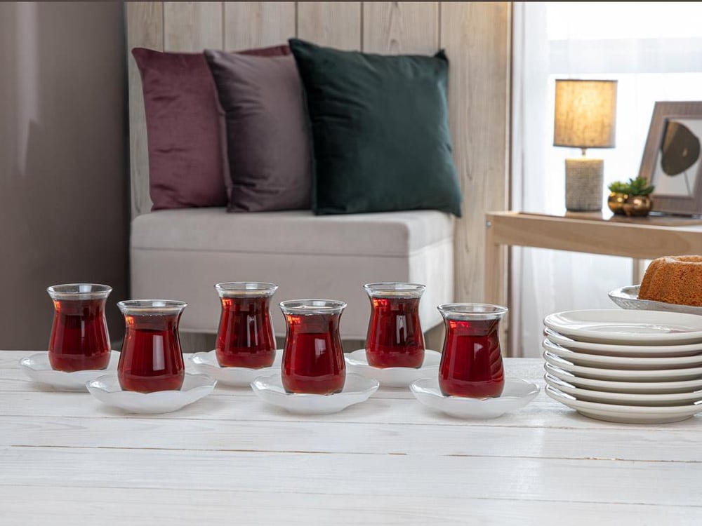 Pina Glass 6 pcs Tea Set 120 ml White