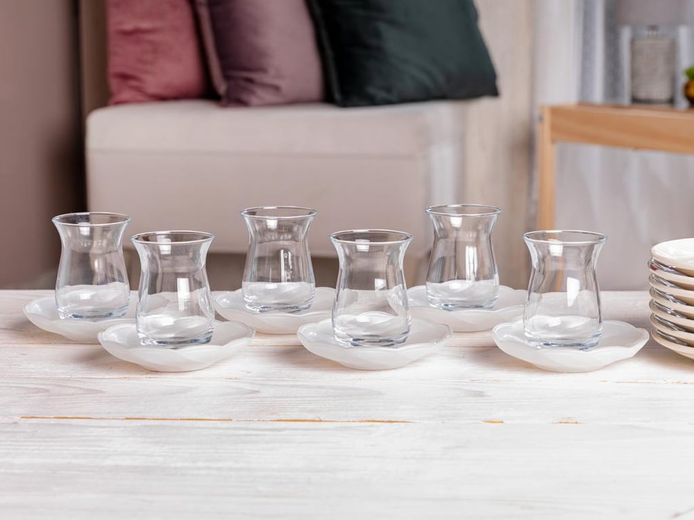Pina Glass 6 pcs Tea Set 120 ml White