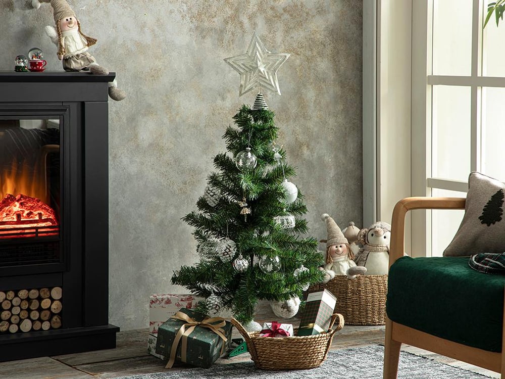 Pine Tree Copac Artificial , 1 Mt, Crem-Roșu