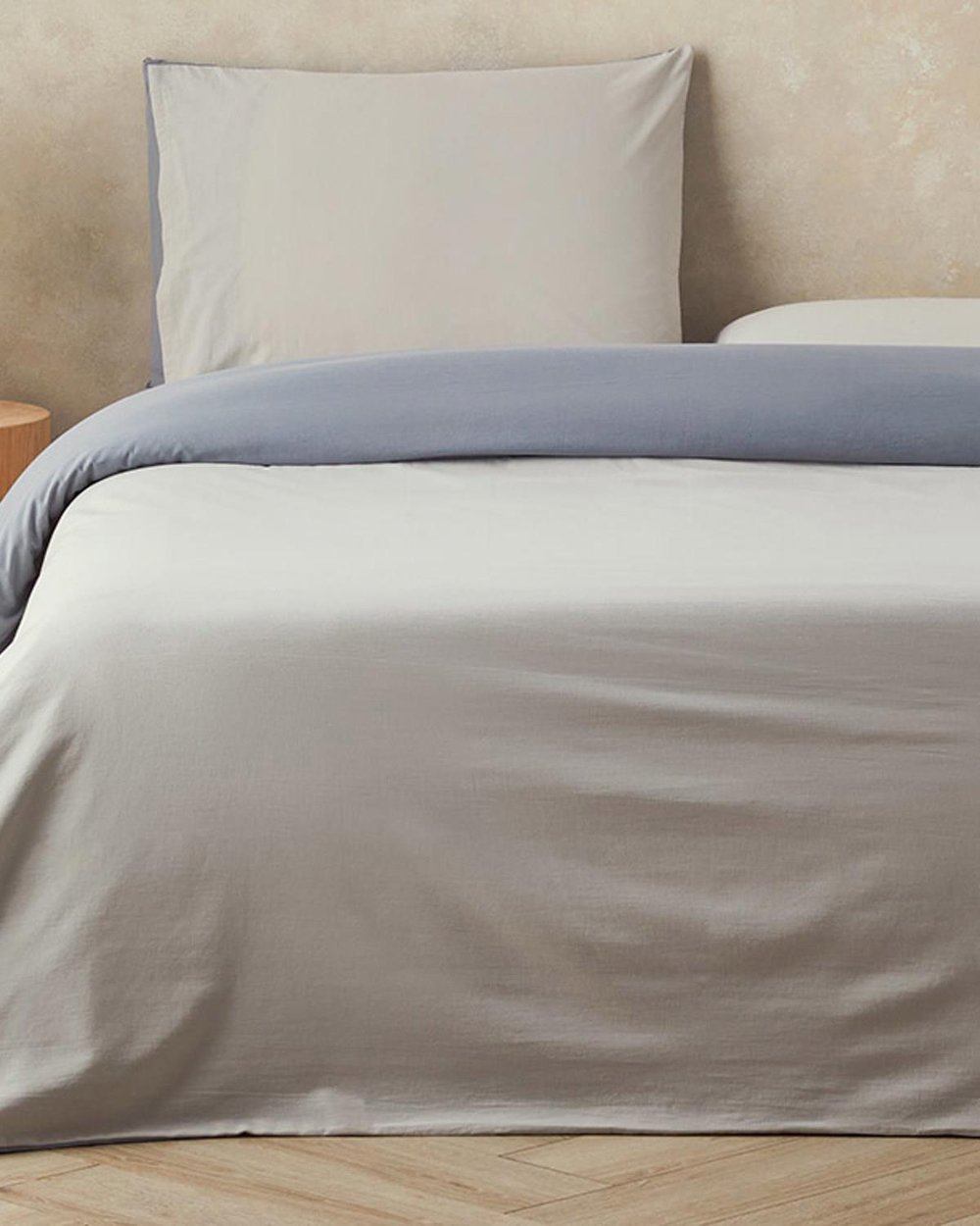 Placid Bumbac spălat King Size Set Lenjerie De Pat 240x220 cm Gri-Piatră