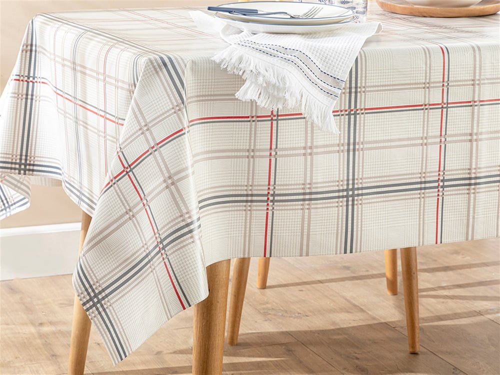 Plaid PVC Table Cloth 100x140 cm Beige