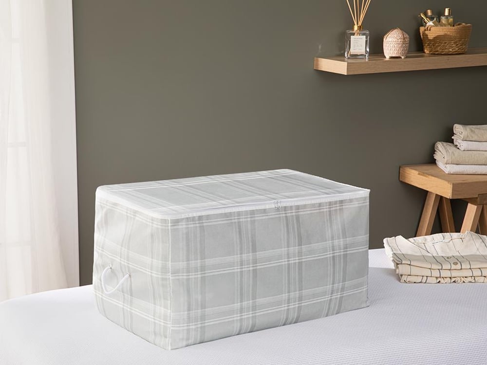 Plaid Lines Saddle Bag 74x46x46 cm Gray