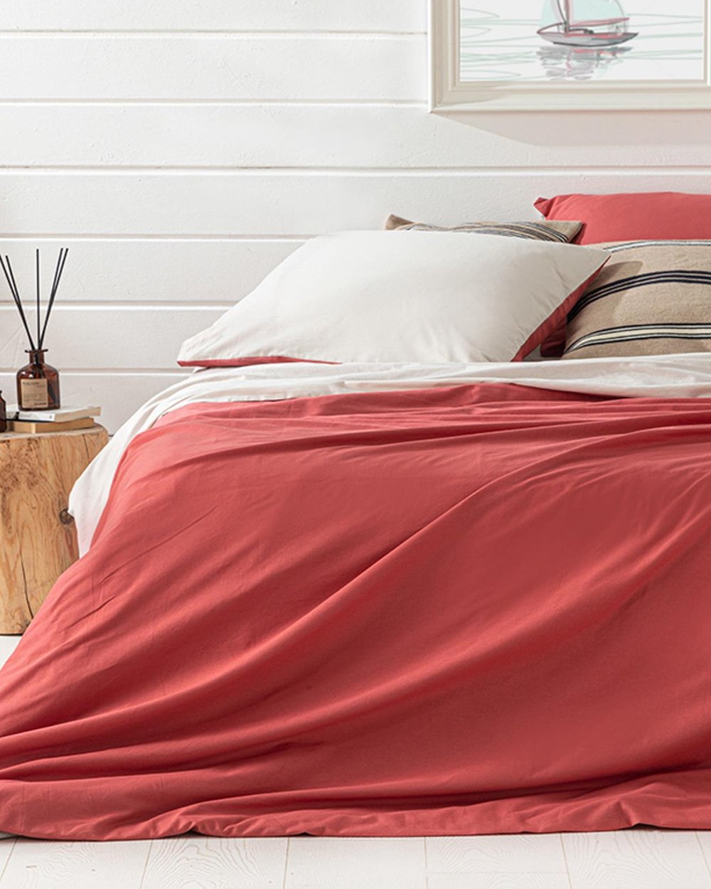 Plain Bumbac Pentru O Persoana Set Lenjerıe De Pat 160*220 Cm Ivory - Rosehip