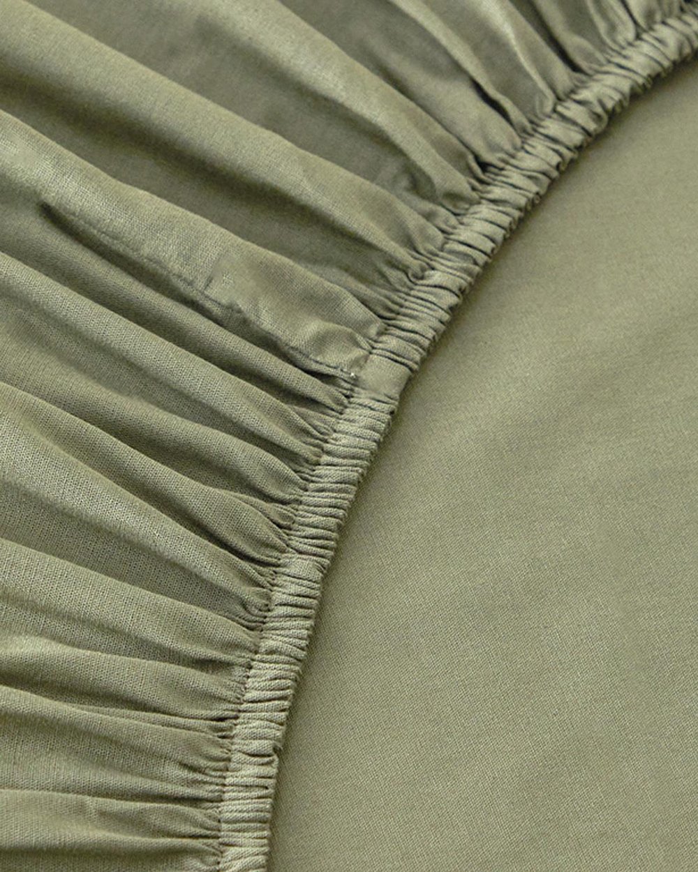 Plain Bumbac Single Set Cearșaf Cu Elastic 100x200 cm Verde Închis