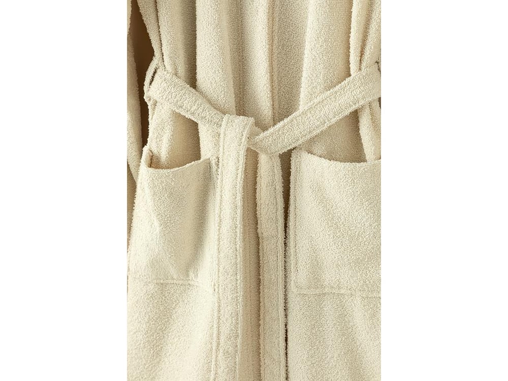 Halat de baie, Plain, bumbac, L-XL, crem
