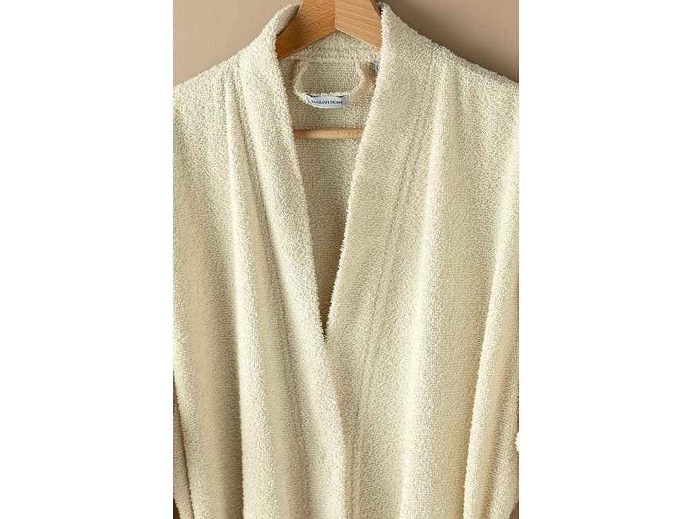 Halat de baie, Plain, bumbac, L-XL, crem