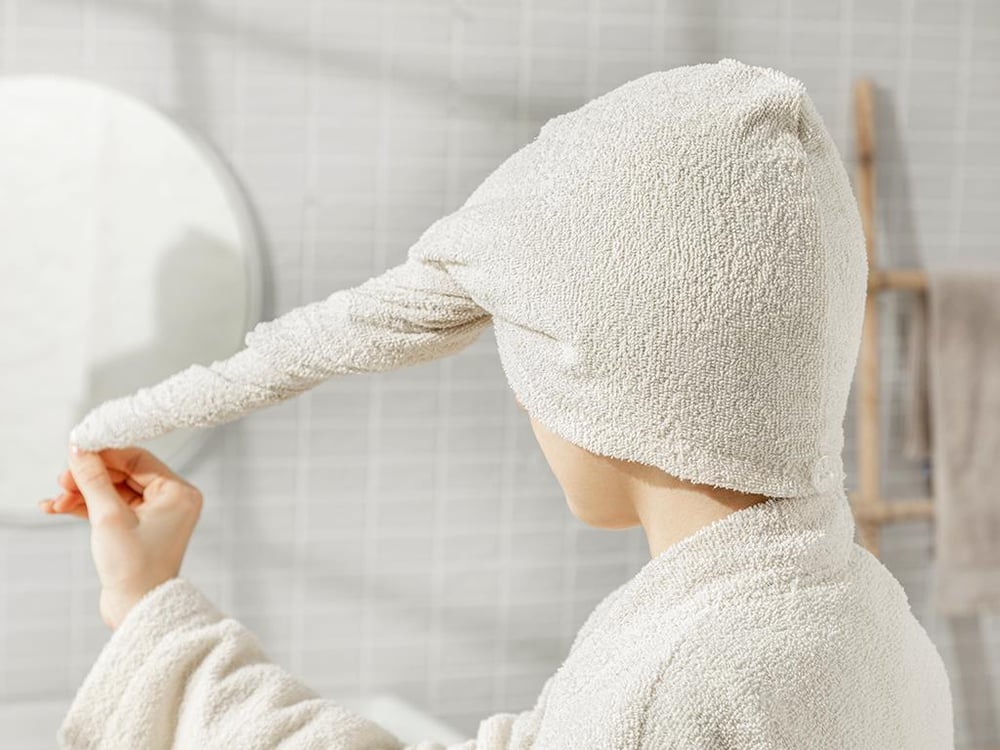 Plain Cottony Hair Cap Standart Light Beige