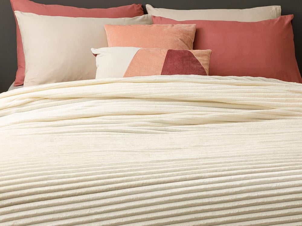 Plain Super Soft Double Pătură 200x220 cm Alb Spart