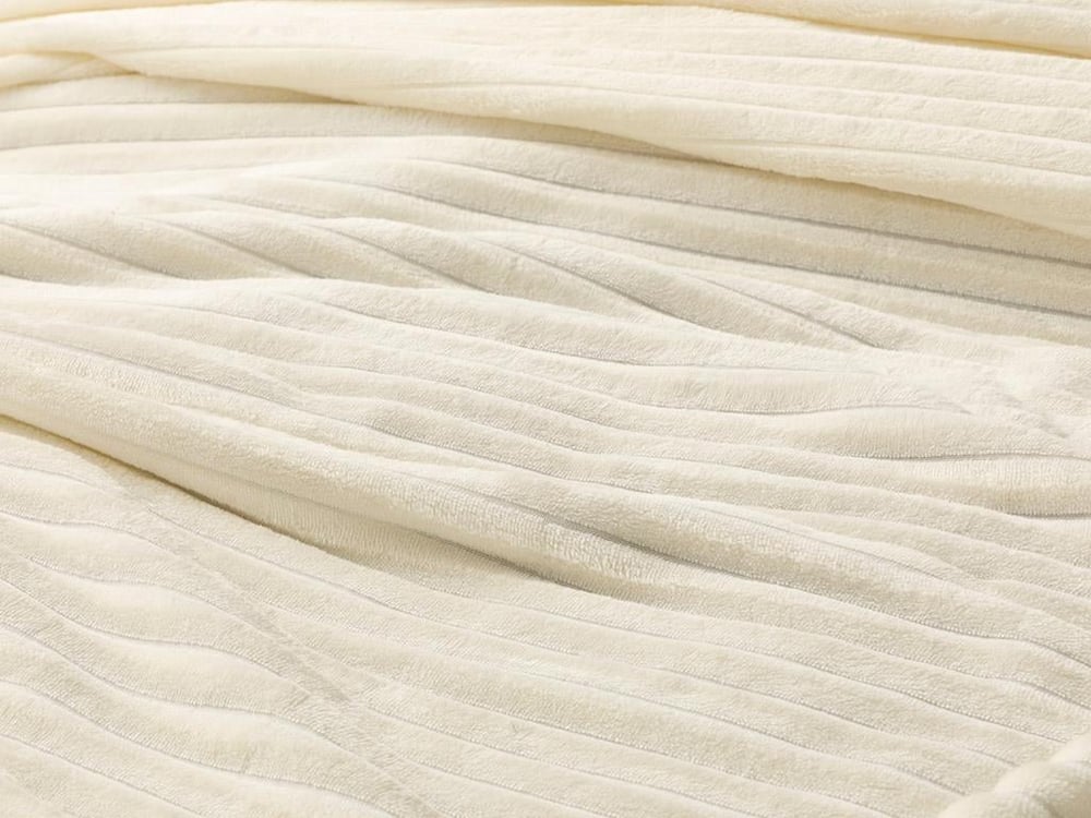 Plain Super Soft Double Pătură 200x220 cm Alb Spart