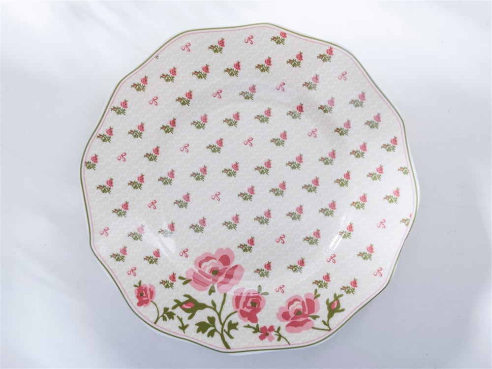 Rose Story Bone China 6 pcs Cake Plate . Pink