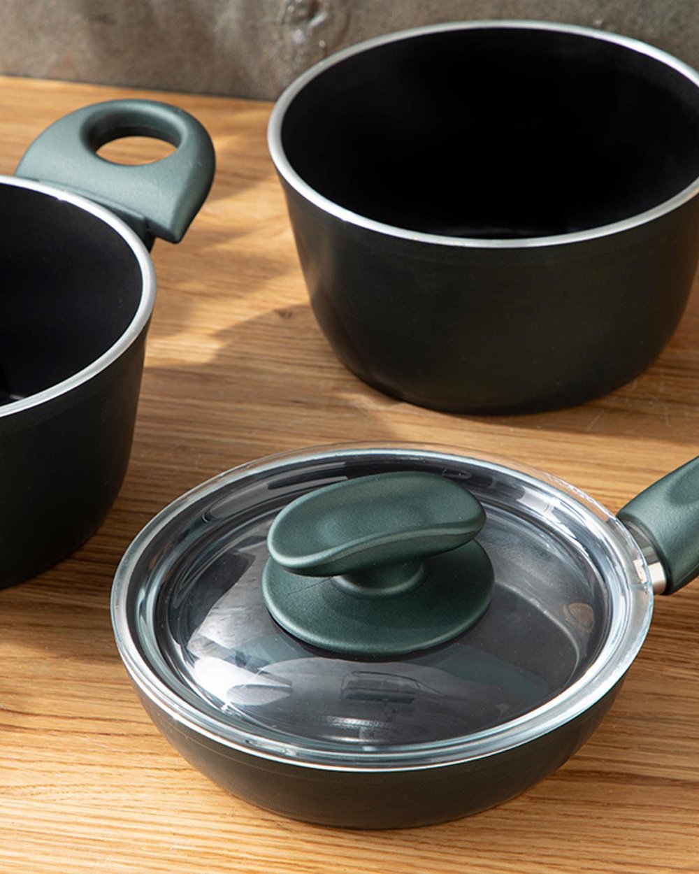 Pretty Granite Mini Size Cooking Set 14-14-14 cm Green