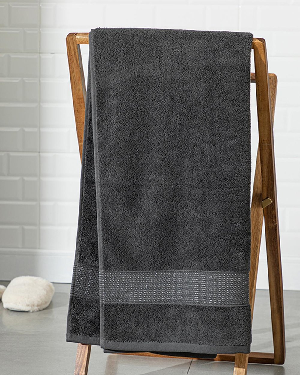 Prosop de baie, Deluxe, bumbac, 70x140 cm, antracit