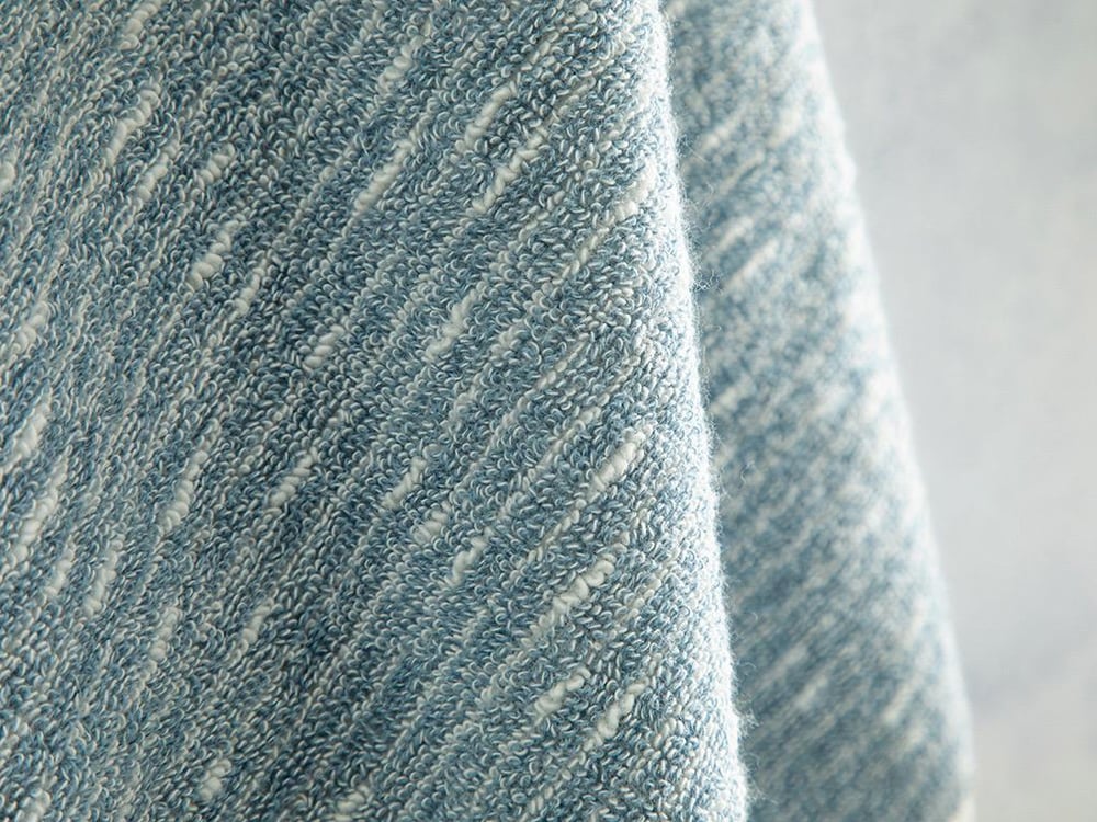 Hybrid Cottony fringed Face Towel 50x70 cm Ecru-Blue