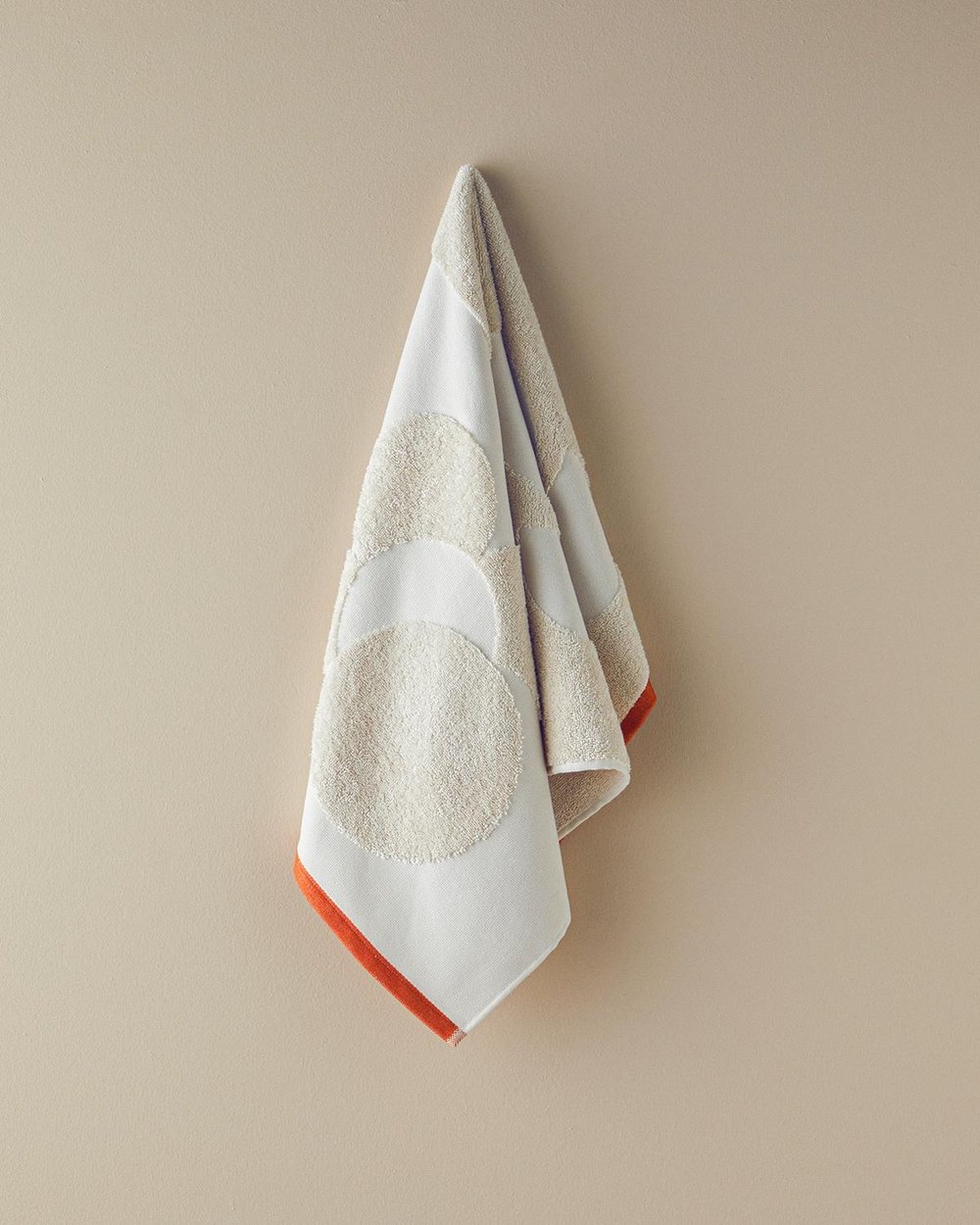 Cotton Polyester With Jacquard Face Towel 50x80 cm Beige
