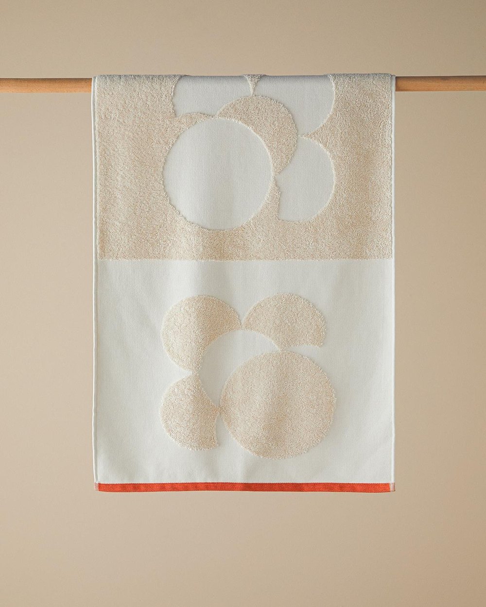 Cotton Polyester With Jacquard Face Towel 50x80 cm Beige
