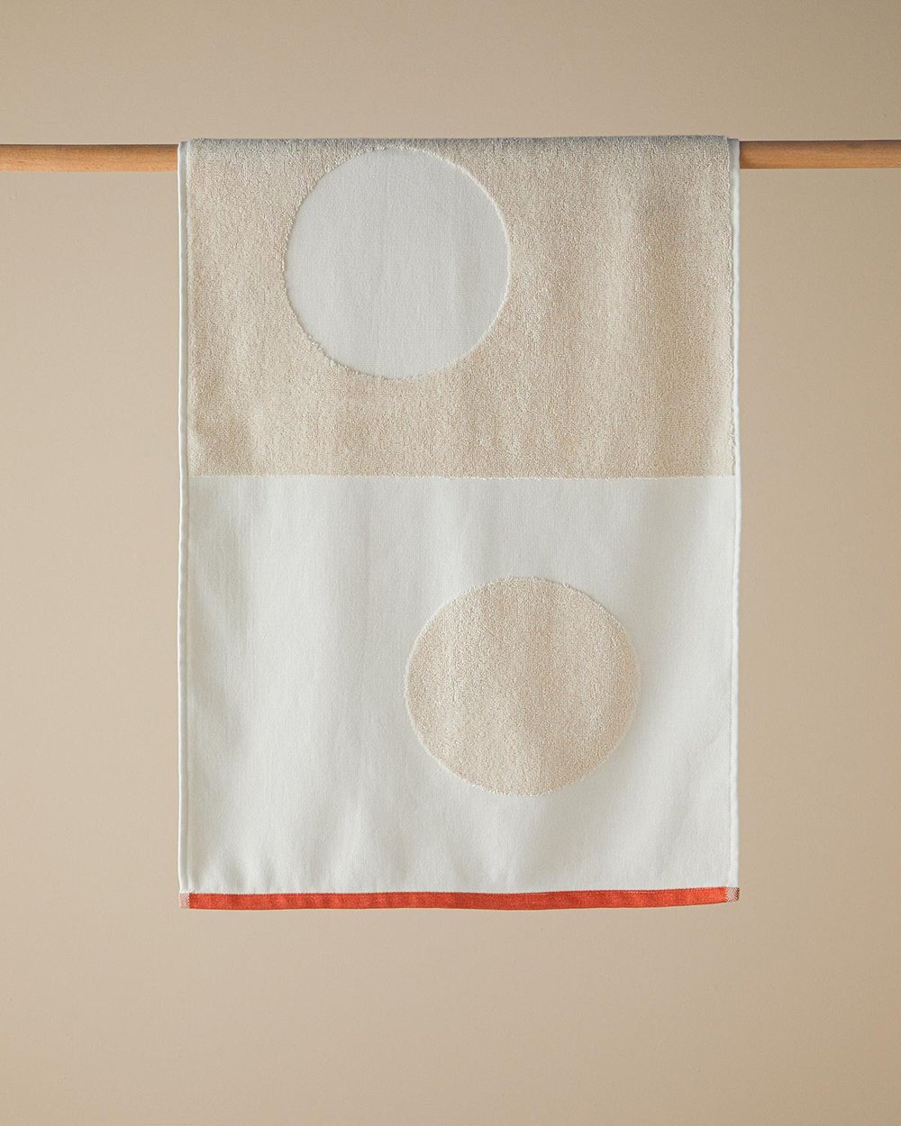 Cotton Polyester With Jacquard Face Towel 50x80 cm Beige