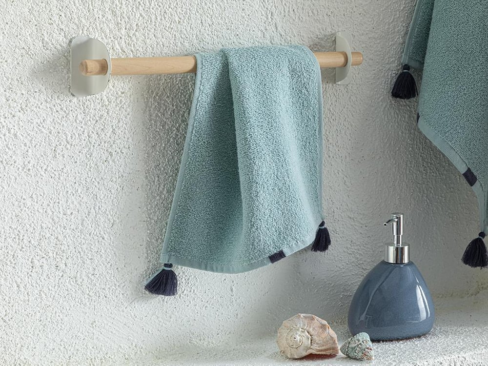 Merida Cottony Fringed Hand Towel 30x40 cm Mint