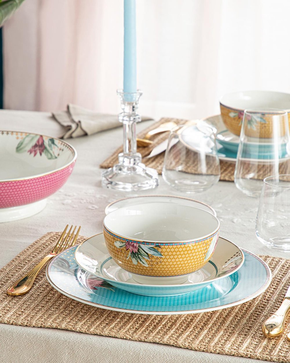 Protea New Bone China Salad Bowl 25 cm Pınk