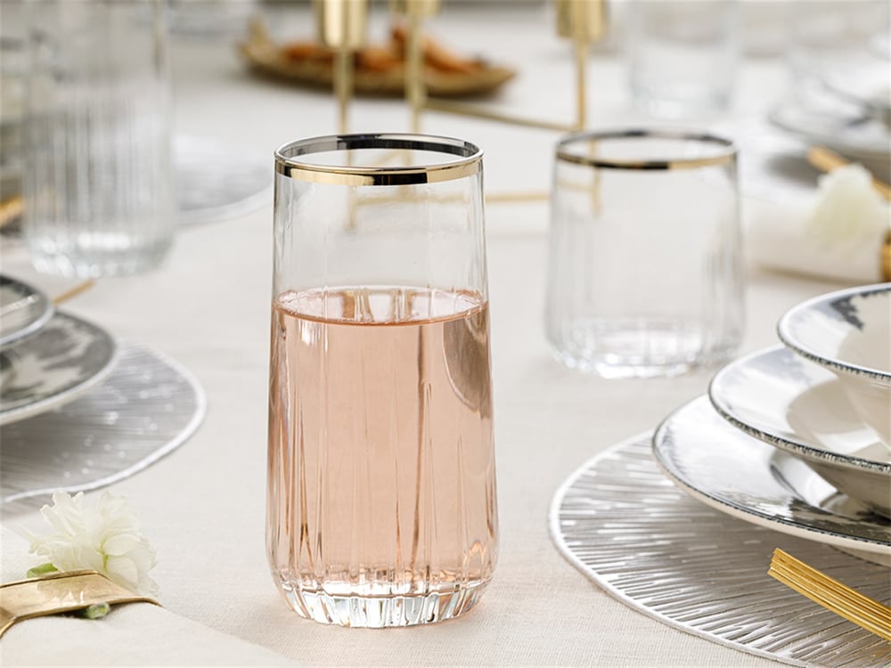 Puget Glass 4 Set Juice Glass 360 ml Gold