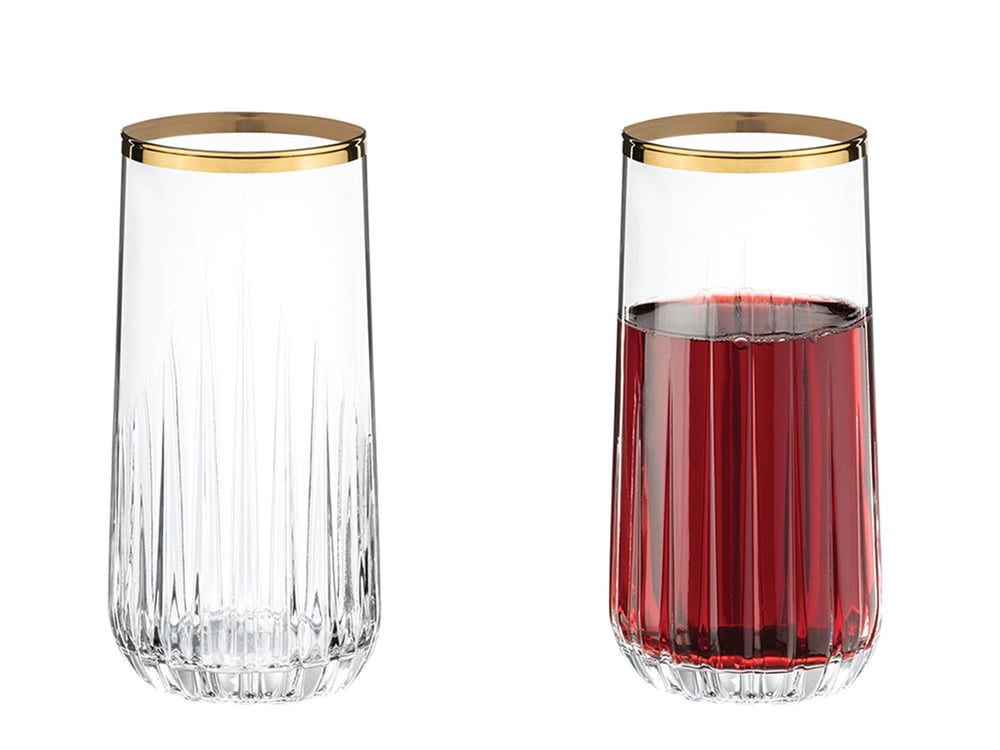 Puget Glass 4 Set Juice Glass 360 ml Gold