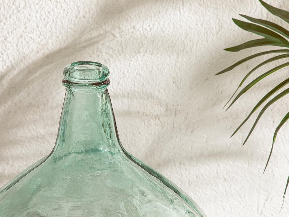 Vază, Recycled Demijohn, sticlă reciclată, 9x9X44 cm, verde