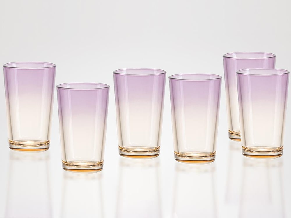 Rolly Sticlă Set De 6 Servit Cu Cafea Pahar De Apă 100 Ml Violet