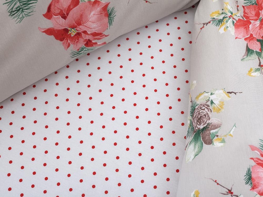 Romantica de iarna Bumbac Single Set Lenjerie De Pat 160x220 cm Roșu