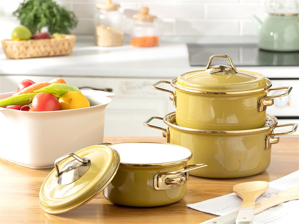 Rona Enamel Capped Pan 14 cm Kiwi Green