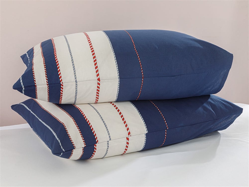 Rope Marine Cu Bumbac Cu 2 Piese Față De Pernă 50x70 cm Bleumarin