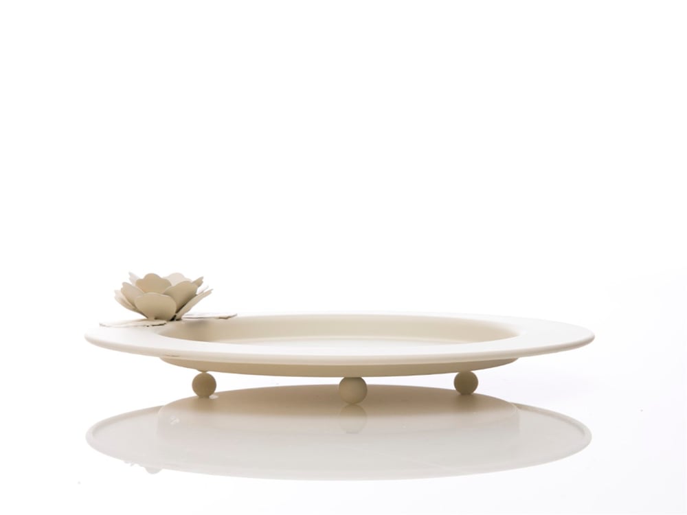 Rose Fier forjat Farfurie Servire 21,3x21x3x4 cm Cream