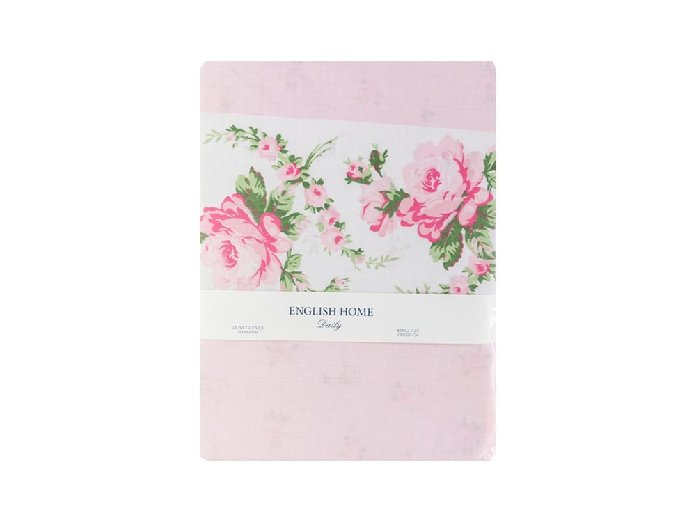 Rose Coquette Cu Bumbac King Size Lenjerie De Pat 240x220 cm Roz
