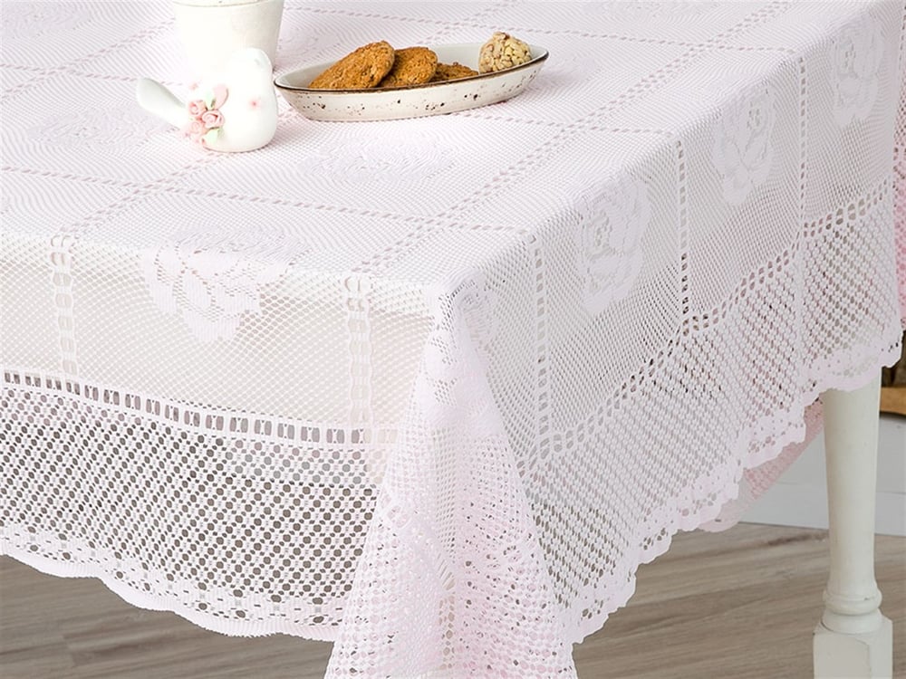 Rosepatch Knitting Table Cloth Pink