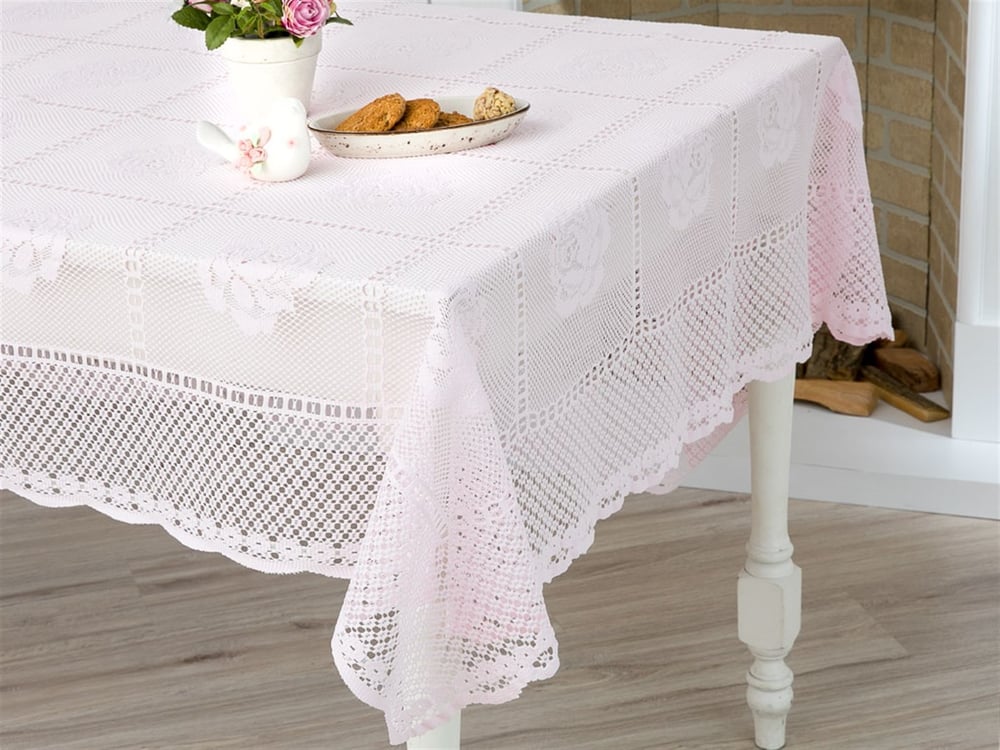 Rosepatch Knitting Table Cloth Pink