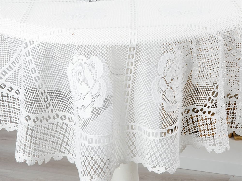 Rosepatch Weaved Coffee Table Cover Ecru