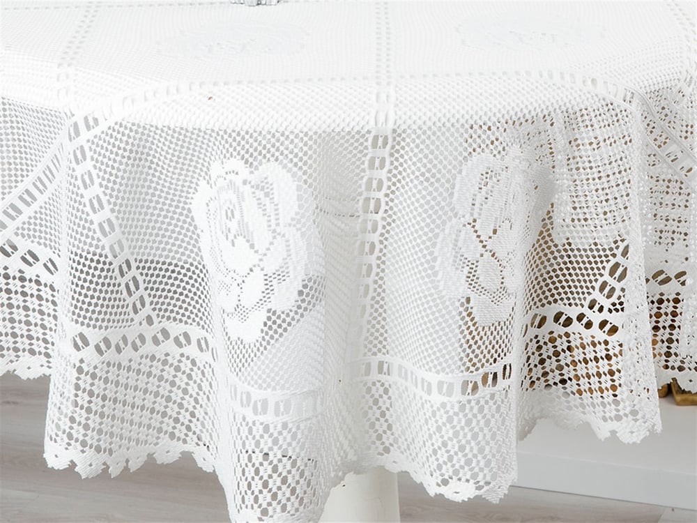 Rosepatch Weaved Coffee Table Cover Ecru