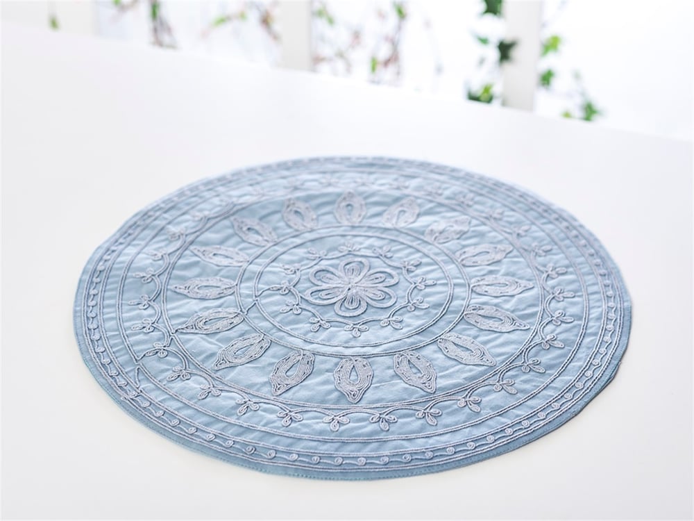 Ruma Brodat  40 cm Albastru