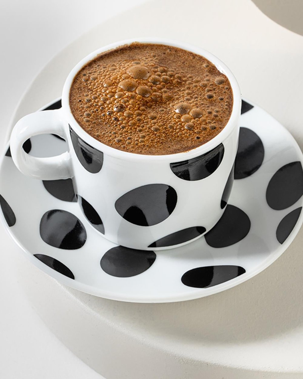 Rustic Dots Set De Cești De Cafea 4 Bucăți Pentru 2 Persoane, Porțelan, 80 Ml, Natural