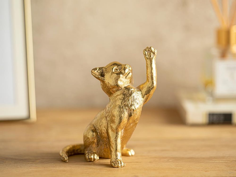Scamp Cat Polyresin Decorative Object 8,5x7x11 cm Brown