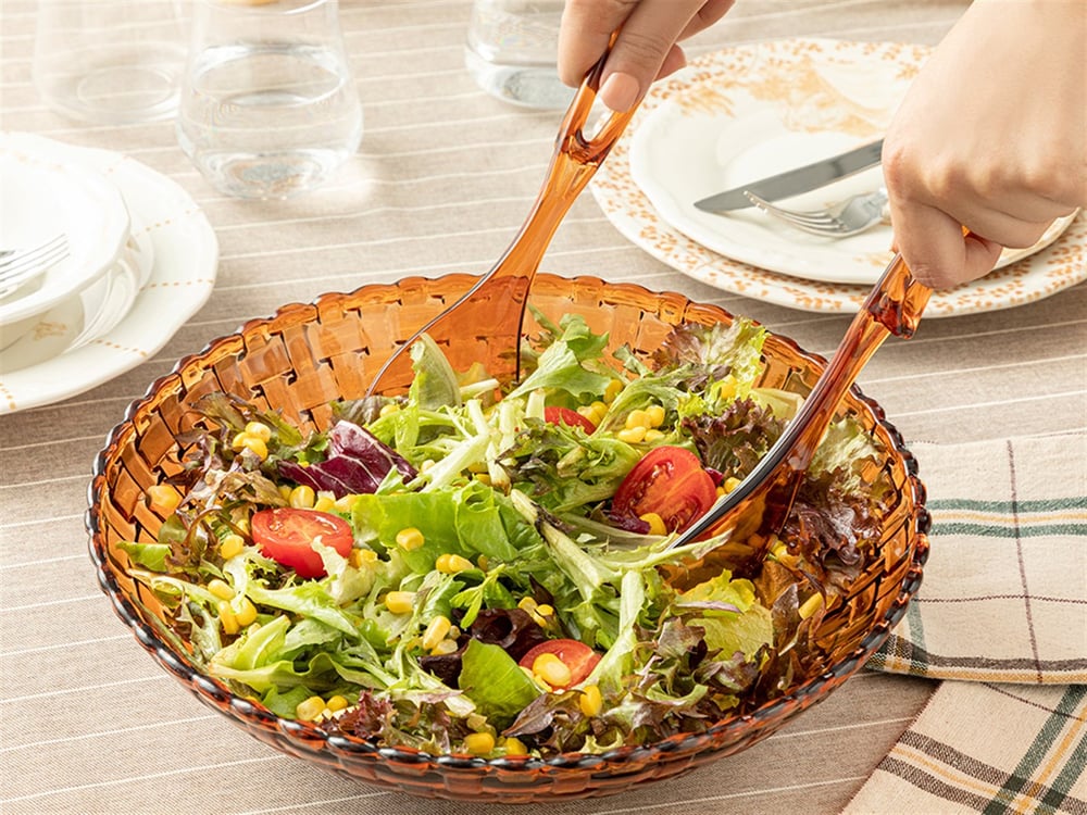 Flare Plastic 3 Pieces Salad Set 29 cm Amber