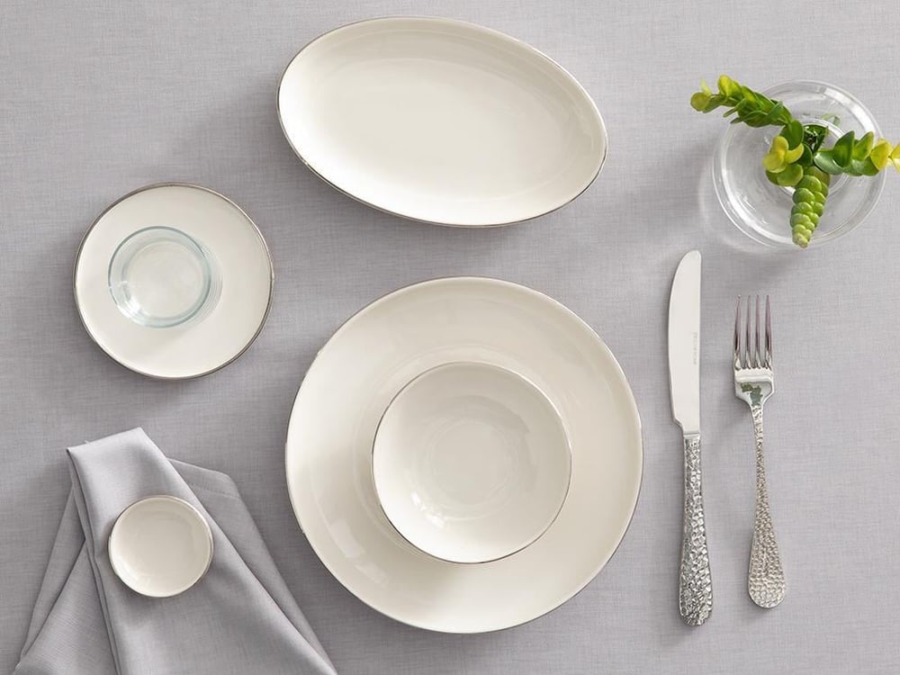 Torino Porcelain Breakfast Set 26 Parça 6 Kişilik Silver.