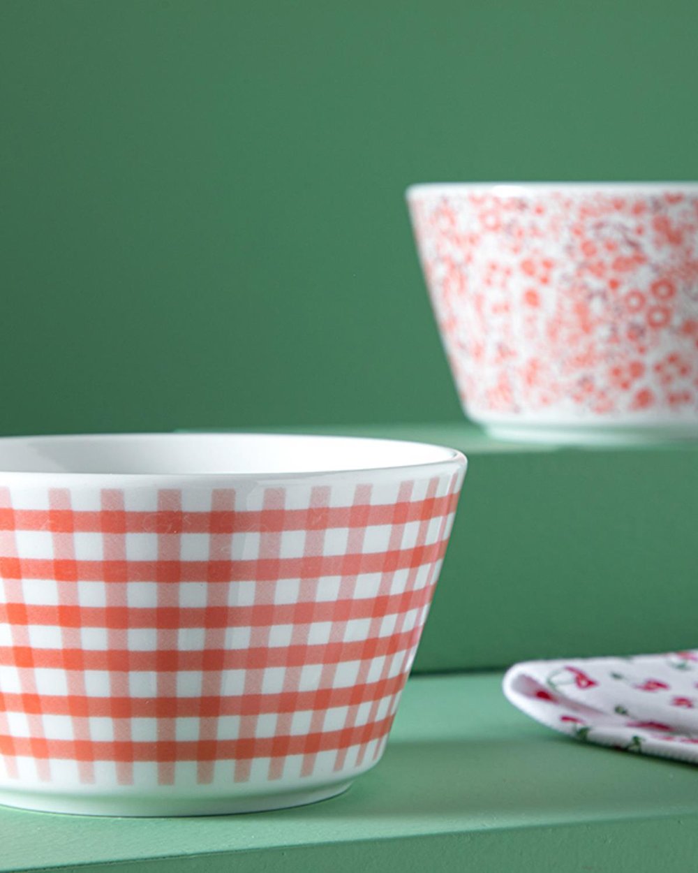 Set 2 boluri, Dainty Notion, porțelan, 14 cm, portocaliu