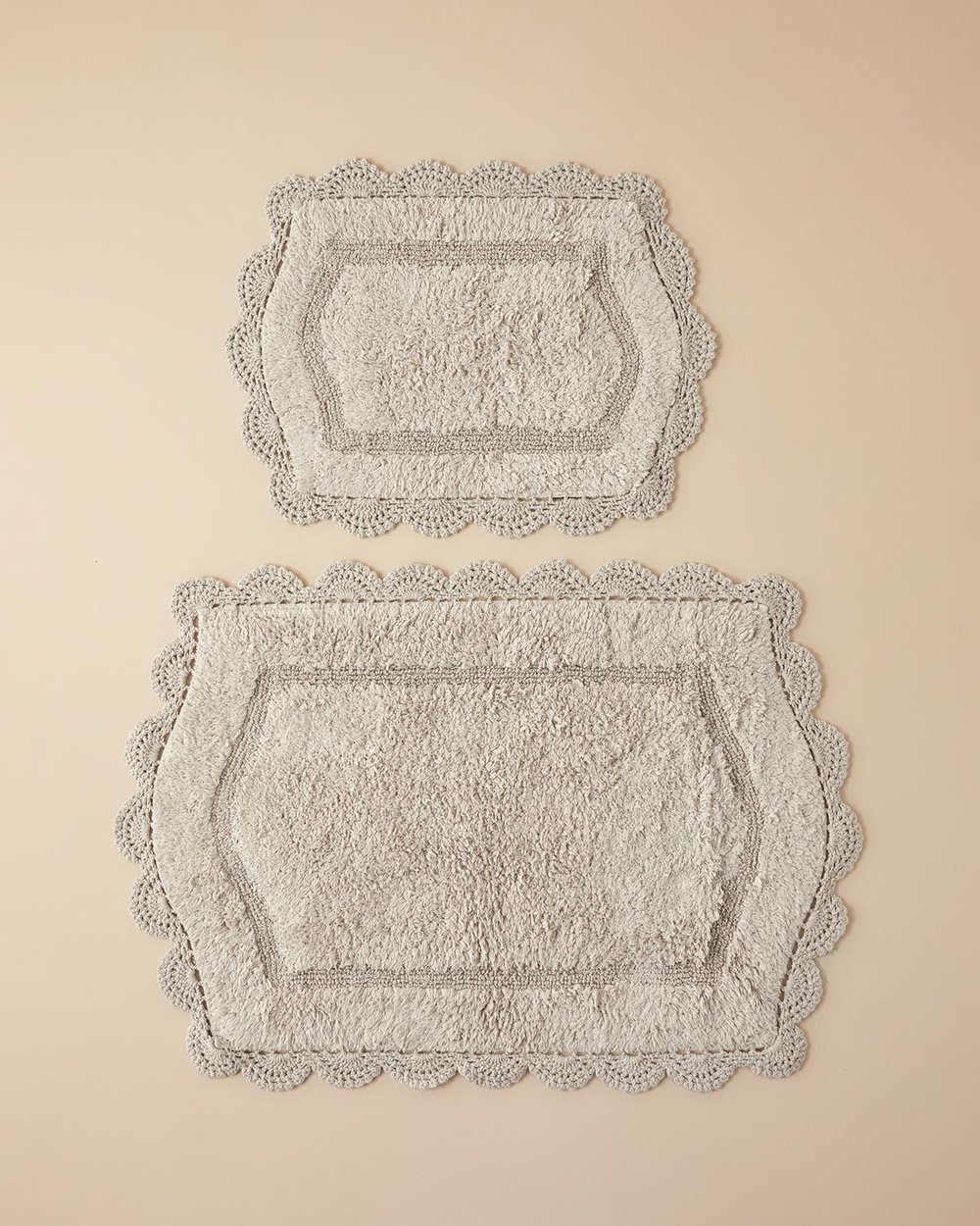 Mia Cotton Bath Mat Set 60x90 + 40x60 cm Beige