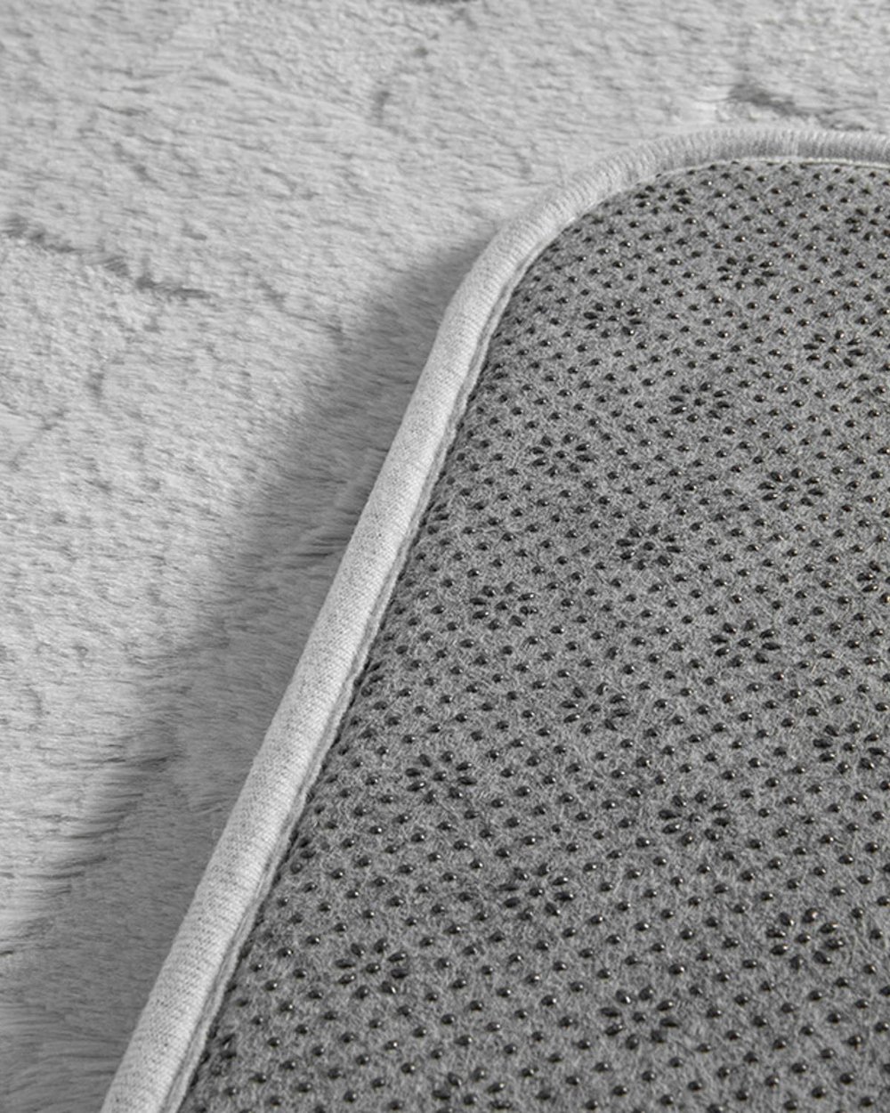 Set 2 covorașe de baie, Modest Grid, poliester, 60x90 + 45x60 cm, gri