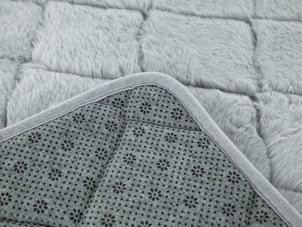 Soft Touch Rabbit Plush Bath Mat Set 60x90 cm+45x60 cm Gray