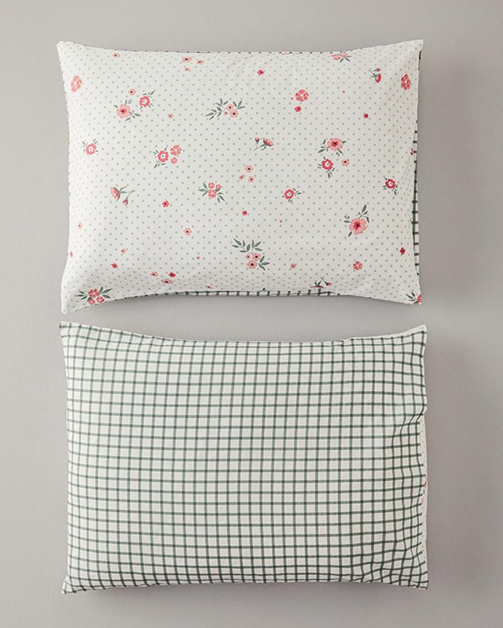Set 2 fețe de pernă, Bloomy Dots, bumbac, 50x70 cm, roz