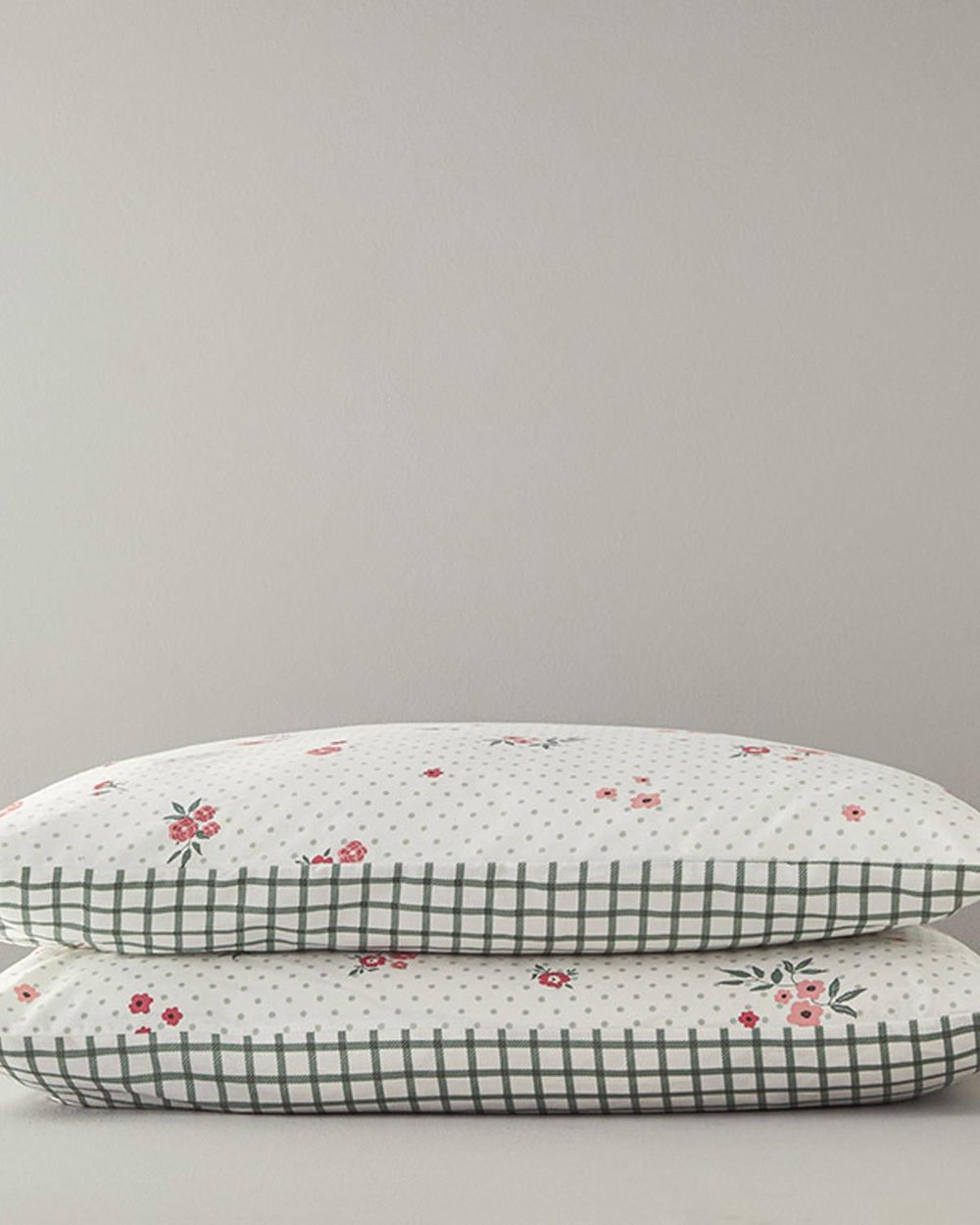 Set 2 fețe de pernă, Bloomy Dots, bumbac, 50x70 cm, roz