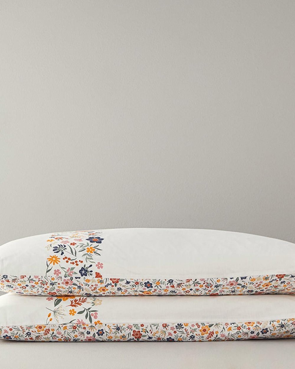 Set 2 fețe de pernă, Bloomy Lines, bumbac, 50x70 cm, galben