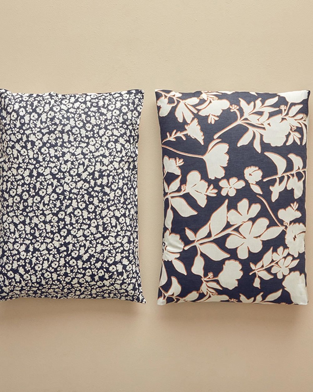 Set 2 fețe de pernă, Grandiflora, bumbac-viscoză, 50x70 cm, antracit- terracotta