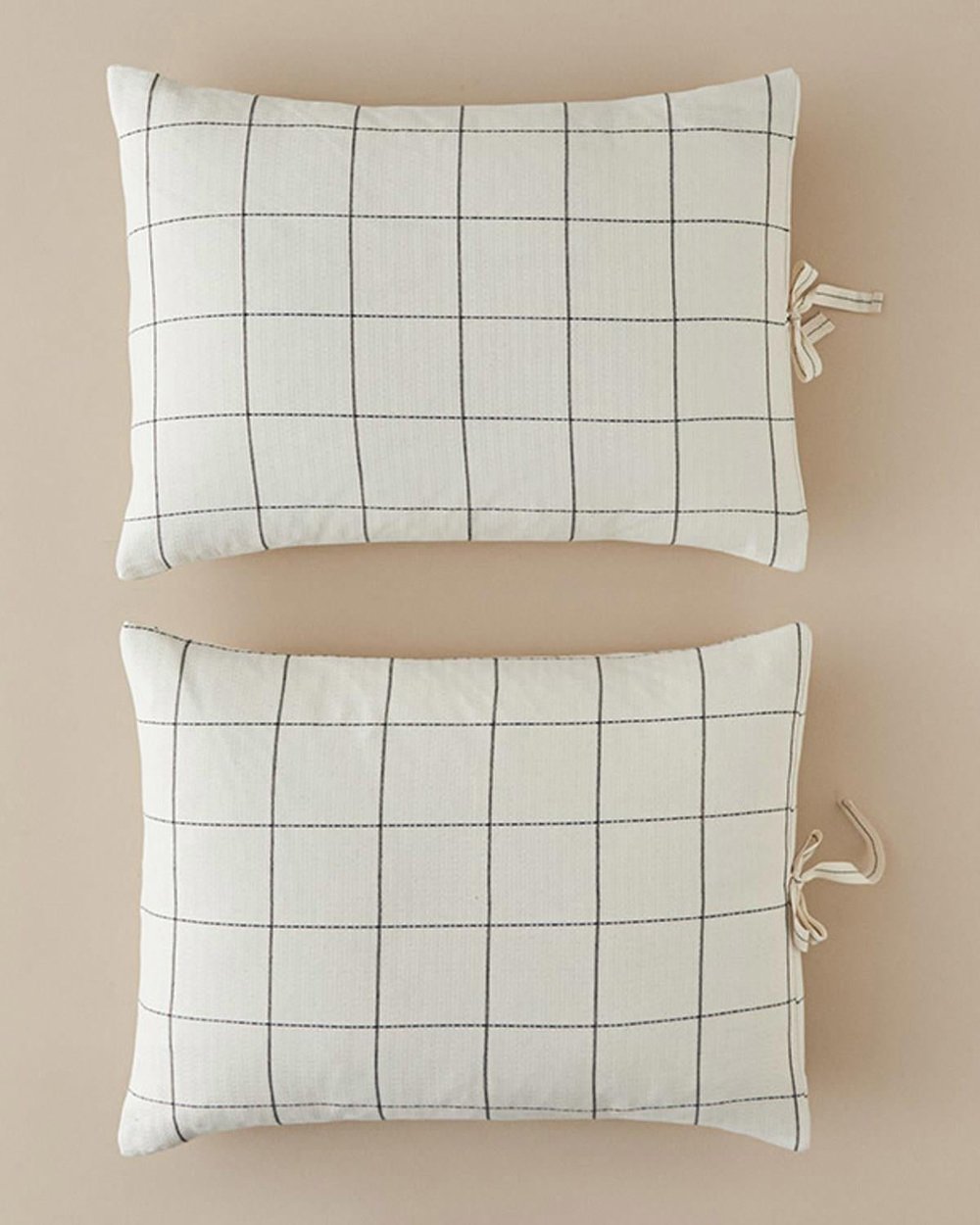 Set 2 fețe de pernă, Graph Check, bumbac-viscoză-poliester, 50x70 cm, antracit